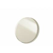 Jolipa - Mirroir rond avec bord en métal blanc 40x40x5