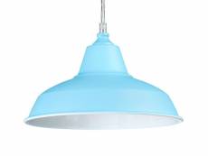 Lampe à suspension lustre lampadaire luminaire cuisine salon salle de bain bleu diamètre 28 cm helloshop26 2413001