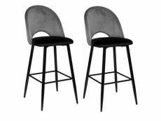 Lot de 2 chaises de bar "kara" 110cm gris ardoise