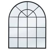 Miroir verrière arche design industriel 80x100 cm - Noir