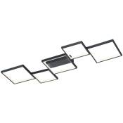 Plafonnier led design salon aluminium spot lumineux noir dimmable Trio 627710532
