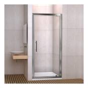 Porte de douche 76x185 cm porte pivotante installation en niche verre securit