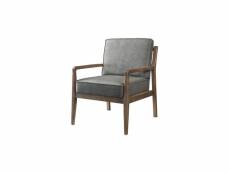 Scarlett fauteuil en simili gris - vintage - l 68 x