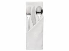 Serviette blanche en coton motif feuille de lierre 550 x 550 mm - lot de 10 - mitre - - coton 550x550xmm