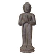 Statue jardin bouddha debout salutation 60 cm - Gris anthracite 60 cm - Gris anthracite