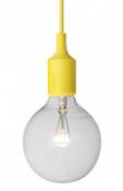 Suspension E27 / Silicone - Ampoule incluse - Muuto jaune en plastique