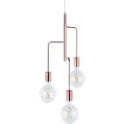Suspension Lampe Design Cuivrée en Métal Ampoules