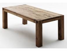 Table à manger en chêne massif bassano laqué mat - l.220 x h.76 x p.100 cm -pegane-