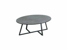Table basse ovale acier-céramique anthracite mat -