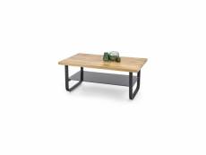 Table basse rectangulaire 120 x 60 x 45 cm - chêne naturel/noir 3959