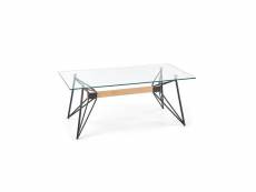 Table basse rectangulaire design métal et verre molto