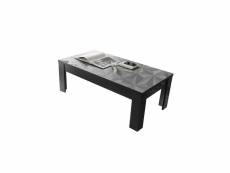 Table basse rectangulaire laquée gris brillant - kioo - l 122 x l 65 x h 45 cm - neuf