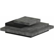 Table basse slate 110 béton et noir - béton et noir