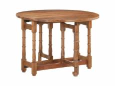 Table de salle à manger rond 110x76 cm bois de manguier
