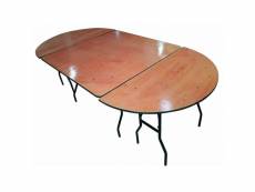 Table pliante bois demi-ronde 122 x 61 cm - 76 cm
