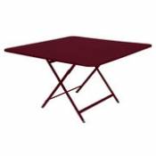 Table pliante Caractère / 128 x 128 cm - Fermob rouge en métal