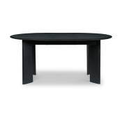 Table ronde extensible en hêtre huilé noir 117 cm