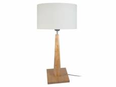 Thor - lampe a poser droit bois naturel et écru 63599