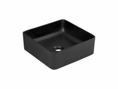 Vasque en céramique slim - 37 x 37 x 13 cm - noir