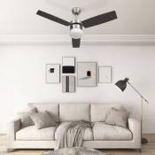 Ventilateur de plafond lampe et télécommande 108cm Marron foncé