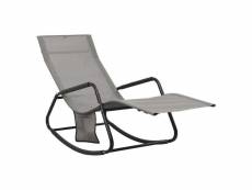 Vidaxl chaise longue acier et textilène gris