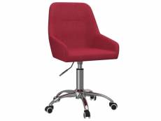 Vidaxl chaise pivotante de bureau rouge bordeaux tissu