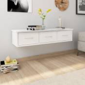 Vidaxl - tagère murale et tiroirs Blanc brillant 88x26x18,5cm Aggloméré