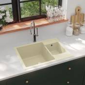 Vidaxl - vier de cuisine deux lavabos trou de trop-plein Beige Granit