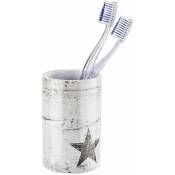 Wenko Star - Porte-brosse à dents en céramique gris