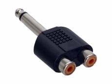 Adaptateur audio, inline®, 6,3mm jack mono à 2x connecteur