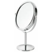 Ahlsen - Miroir de maquillage, miroir de maquillage, miroir de table avec compartiment grossissant, pivotant double face & 360 ° pour le maquillage,
