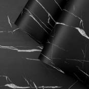 Ambiance-sticker - Revêtement adhésif marbre noir et blanc - 2m x 60 cm - Autocollants Revêtement Adhésif Cuisine Meubles Salle de bain - multicolore