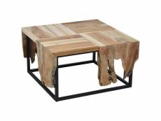 Ambiance table d'appoint teck 65x65x35 cm
