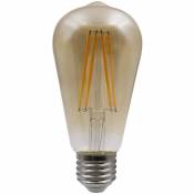 Ampoules vintage E27 Ampoules led rétro filament, verre ambré, 7 watts 720 lumens 2700 Kelvin blanc chaud, DxH 6,4x14 cm