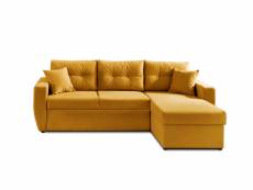 Astoria - canapé d'angle réversible - convertible avec coffre - style contemporain- 4 places - bestmobilier - jaune