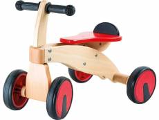 Bolide rouge » en bois, avec roues et poignées en