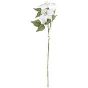 Branche décorative spéciale fêtes Poinsettia blanche