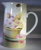 Butterfly Cupcakes Large China Jug Pitcher