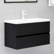Cabine de bain de 80 cm avec design élégant de lavabo intégré diverses couleurs Couleur : noir