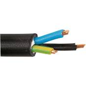 Câble rigide industriel U1000 R2V noir - 3G2,5 mm²