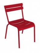 Chaise empilable Luxembourg / Métal - Aluminium - Fermob rouge en métal