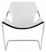 Chaise Paulistano version inox - Objekto blanc en cuir