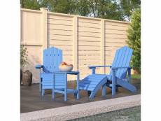 Chaises de jardin robuste adirondack repose-pied table pehd bleu aqua