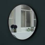 Decoclico Factory - Miroir rond en métal noir 100 cm - Soho - Noir