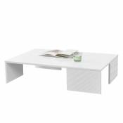 En.Casa Table Basse Rectangulaire pour Salon Tierp 21 x 90 x 60 cm Blanc Brillant [en.casa]