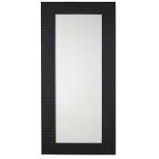 Grand miroir rectangulaire gravé noir 75x160