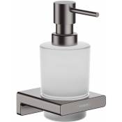 Hansgrohe - AddStoris - Distributeur de savon avec support, verre mat / chrome noir brossé 41745340