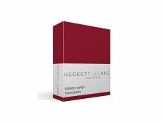 Heckett & lane satin de coton drap-housse - 180 cm x 200 cm - rouge