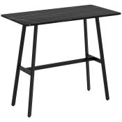 HOMCOM Table de bar table à manger rectangulaire avec cadre en acier plateau en faux marbre montage facile 118 x 58 x 98 cm noir