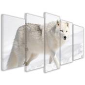 Hxadeco - Tableau design loup des neiges, 150x80cm